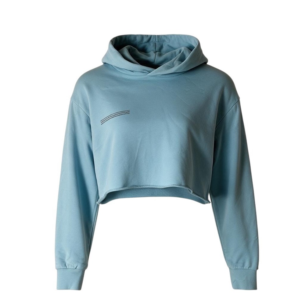 PANGAIA Women Organic Cotton Cropped Hoodie Sky Blue XS EUC
